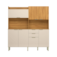 Kit Demóbile Pitaya 7 Portas e 2 Gavetas 97221 - Cinamon/Off White