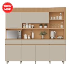 Kit Nesher Realeza 6 Portas e 3 Gavetas 500972 - Carvalho/Greige