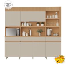 Kit Nesher Realeza 6 Portas e 3 Gavetas 500972 - Carvalho/Greige
