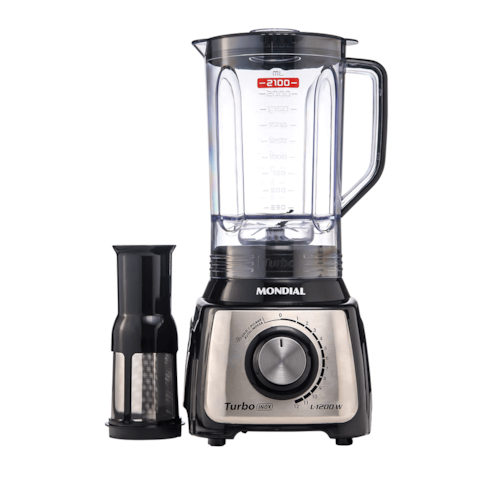 Liquidificador Mondial L-1200 BI Turbo Inox - Preto 220V