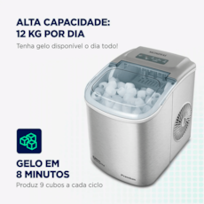 Máquina de Gelo Mondial Turbo Ice Premium MG-12-GI - Cinza 110V