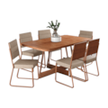 Mesa Carraro Charlotte Com 6 Cadeiras 1736 - No...