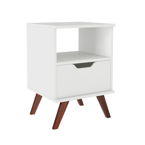 Mesa de Cabeceira Movelbento 1 Gaveta MB 1106 - Branco