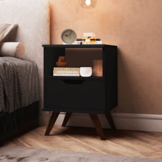 Mesa de Cabeceira Movelbento 1 Gaveta MB 1106 - Preto