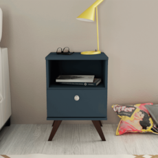 Mesa de Cabeceira Movelbento Retrô 1 Gaveta RT 3019 - Petróleo Mesa de Cabeceira Movelbento Retrô 1 Gaveta RT 3019 - Petróleo