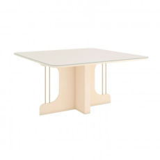 Mesa Henn Mavi Com 8 Cadeiras Ivy - Off White/Corano Caramelo/Creme