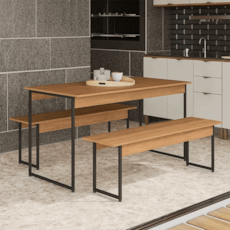 Mesa Kappesberg LI013 Com 2 Bancos - Canela/Branco