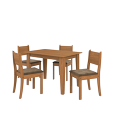 Mesa Kappesberg Star Melina com 4 Cadeiras CSJ1848 - Canela/Marrom