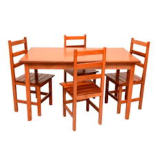 Mesa ML Imperial 1,10M com 4 Cadeiras - Madeira Mesa ML Imperial 1,10M com 4 Cadeiras - Madeira