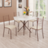 Mesa Teixeira Paraty Sextavada com 4 Cadeiras - Creme/Marrom/Off white