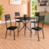 Mesa Teixeira Sofia 75x75 com 4 Cadeiras - Ardosia/Preto