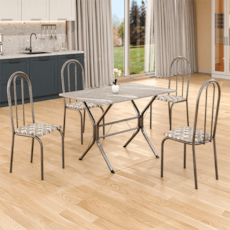 Mesa Teixeira Ubatuba c/4 Cadeiras - Granito/Martelado/Paraopeba