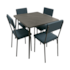Mesa Versata Roma Com 4 Cadeira - Preto/Portoro/Chumbo