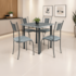 Mesa WJ Cristale com 4 Cadeiras - Granito/Cinza