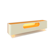 Painel Gelius Ripado Nobre 230 cm Com Rack Nobre - Naturale/Off White Painel Gelius Ripado Nobre 230 cm Com Rack Nobre - Naturale/Off White