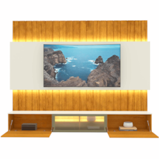 Painel Gelius Soberano Reflecta C/ Led - Naturale/Off White
