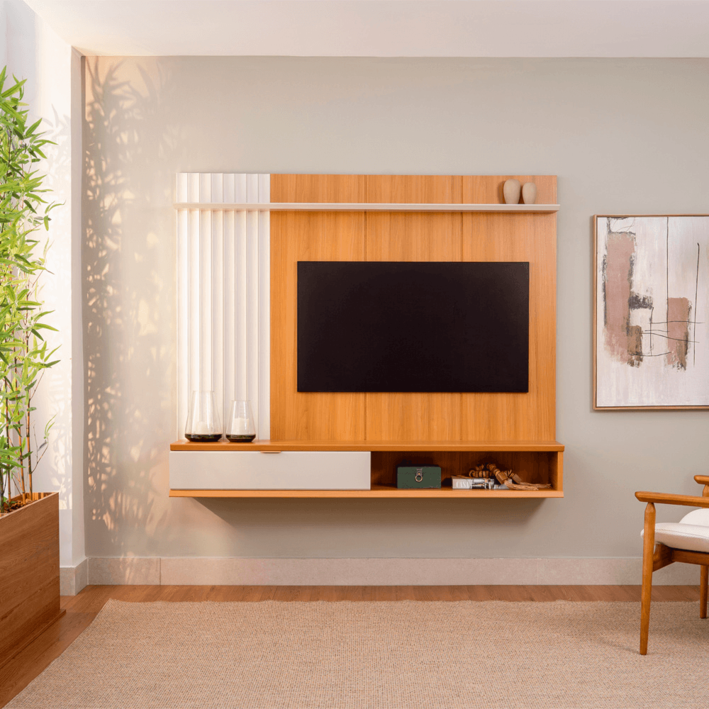 Painel Linea Brasil Sintra 1,79 - Jequitiba/Off White Fosco
