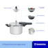 Panela de Pressão Tramontina 4,5L Inox Brava - 62616/200