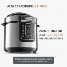 Panela Elétrica Mondial PE-60 6 Litros - Inox 110V