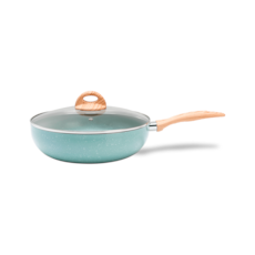 Panela Wok com Tampa e Indução Brinox Botanika Cerâmica 28 cm - Verde Panela Wok com Tampa e Indução Brinox Botanika Cerâmica 28 cm - Verde