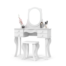 Penteadeira Patrimar Princesa com Banqueta - Branco