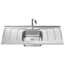 Pia Inox GhelPlus 120cm 1C Concreto Dubai Com Válvula