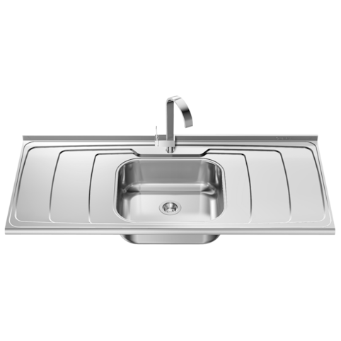 Pia Inox GhelPlus 120cm 1C Concreto Dubai Com Válvula