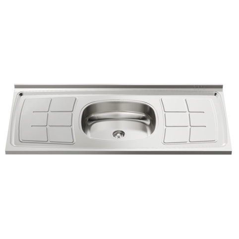 Pia Inox GhelPlus 120cm 1C Concreto Plus 30 Com Válvula