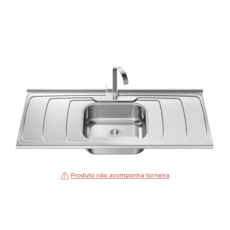 Pia Inox GhelPlus 160cm 1C Concreto Dubai Com Válvula