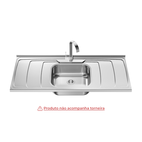 Pia Inox GhelPlus 160cm 1C Concreto Dubai Com Válvula