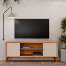 Rack Linea Brasil Porto 1,6 Metros - Jequitiba/Off White Fosco