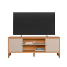 Rack Linea Brasil Porto 1,6 Metros - Jequitiba/Off White Fosco