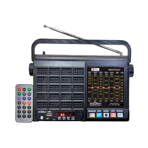 Rádio Portátil Motobras AM/FM RM-PU32AC USB - Controle remoto