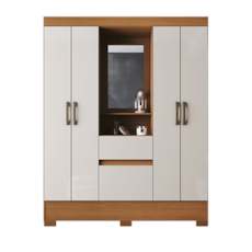 Roupeiro Briz BS07 Capelinha - Cinamo/Off White 