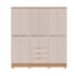 Roupeiro Carraro 6 Portas Troy com Pés - Noce/Off White