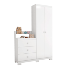 Roupeiro/Cômoda Móveis Estrela 2 Portas Vick - Branco Roupeiro/Cômoda Móveis Estrela 2 Portas Vick - Branco