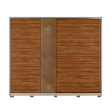 Roupeiro Demartez 2 Portas de Correr Authentic 100% MDF - Nogueira/Nude