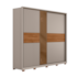 Roupeiro Demartez 2 Portas de Correr Authentic 100% MDF - Nogueira/Nude