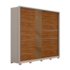 Roupeiro Demartez 2 Portas de Correr Authentic 100% MDF - Nogueira/Nude