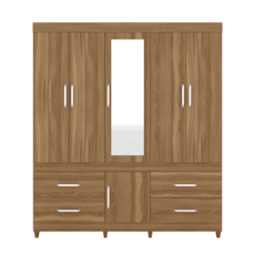 Roupeiro Demobile 6 Portas Guaruja com Pés e Espelho - Amendola
 