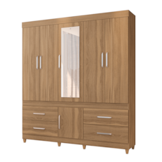 Roupeiro Demobile 6 Portas Guaruja com Pés e Espelho - Amendola
  Roupeiro Demobile 6 Portas Guaruja com Pés e Espelho - Amendola