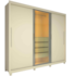 Roupeiro Gelius Royale 100%MDF 3 Portas/1 Reflecta c/Led - Off White