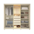 Roupeiro Gelius Royale 100%MDF 3 Portas/1 Reflecta c/Led - Off White