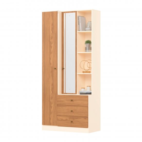 Roupeiro Henn 2 Portas Multiuso Doha - Off White/Nature D332-129