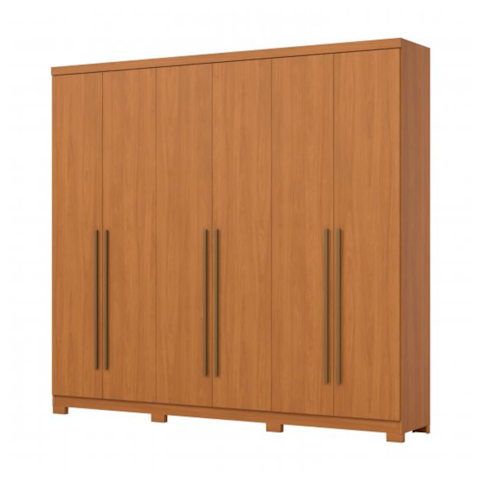 Roupeiro Henn 6 Portas New Jade com Pés - Cinamomo D345-214