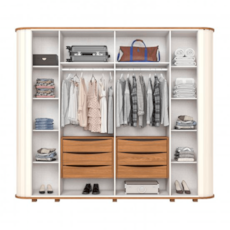 Roupeiro Henn 6 Portas Premium - Nature/Off White D338-129