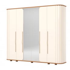 Roupeiro Henn 6 Portas Premium - Nature/Off White D338-129