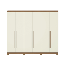 Roupeiro Kappesberg  CB03T580 6 Portas com pés - Canela/Off White Roupeiro Kappesberg  CB03T580 6 Portas com pés - Canela/Off White