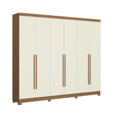 Roupeiro Kappesberg  CB03T580 6 Portas com pés - Canela/Off White