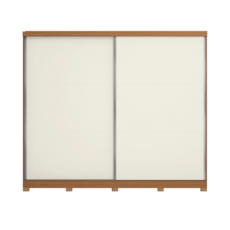 Roupeiro Kappesberg CB03T583 2 Portas de Correr com Pés - Canela/Off White